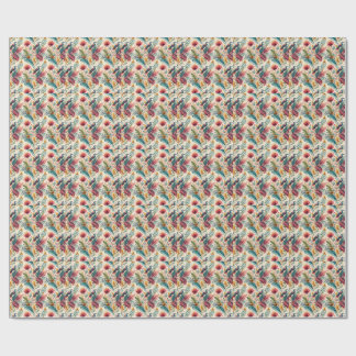 Papel De Presente Padrão de pintura em aquarela de pássaro tropical