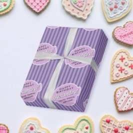 Papel De Presente Padrão de Pipoca Rosa-Rosa-Rosa-Elegante