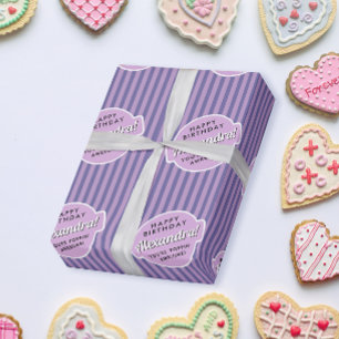 Papel De Presente Padrão de Pipoca Rosa-Rosa-Rosa-Elegante