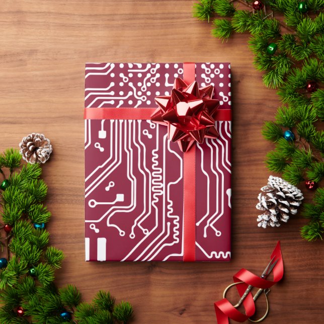 Papel De Presente padrão de placa de computador (Presente de Natal)
