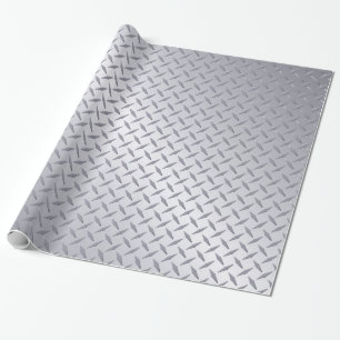 Papel De Presente Padrão de Placa Diamante de Aço Brilhante