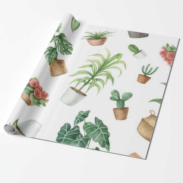 Papel De Presente Padrão de planta (Desenrolado)