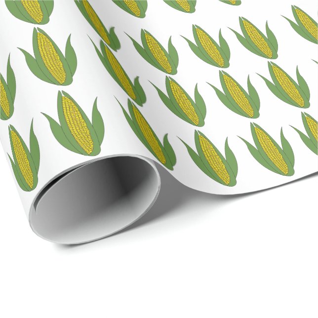 Papel De Presente Padrão de Planta de Milho Milho (Ponta do rolo)