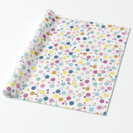 Papel De Presente Padrão de Pontos Coloridos