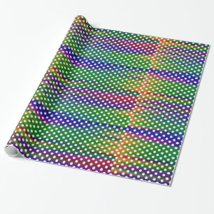 Papel De Presente Padrão de Pontos Coloridos