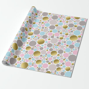 Papel De Presente Padrão de pontos de cores pastéis de pipoca