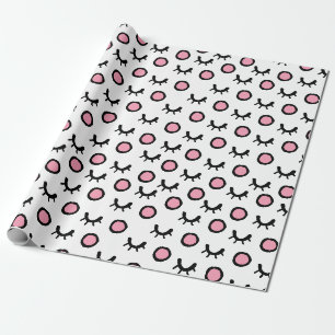 Papel De Presente Padrão de Pontos de Olhos Fechados Escandinavo Mod