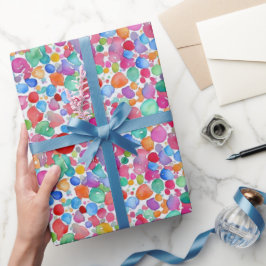 Papel De Presente Padrão de Pontos de Pincel de Aquarela Abstrata Di
