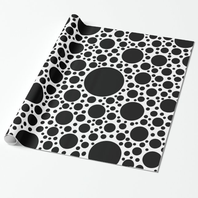 Papel De Presente Padrão de pontos negros + seu backgr. & ideias (Desenrolado)