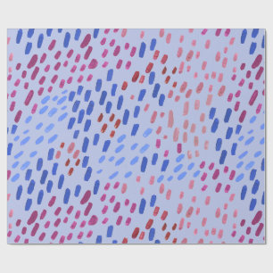 Papel De Presente Padrão de Pontos Pintados – Azul Abstrato Pintado