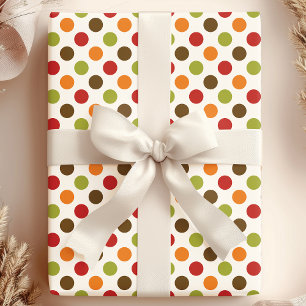 Papel De Presente Padrão de Pontos Polka de Outono