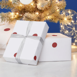 Papel De Presente Padrão de Pontos Vermelhos e Brancos Clássicos