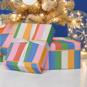 Papel De Presente Padrão de Pop de Verificação Colorida de Blocos lo