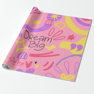 Papel De Presente Padrão de porta colorido com citação de Inspiração
