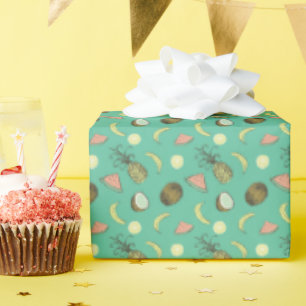 Papel De Presente Padrão de porta de Fruta tropical