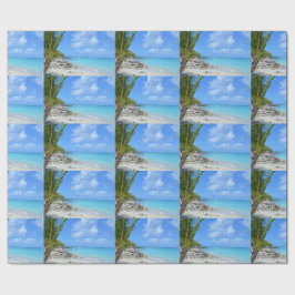 Papel De Presente Padrão de praia tropical turquesa linda