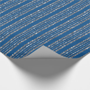 Papel De Presente Padrão de Prata Azul
