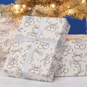 Papel De Presente Padrão de Presente de Aniversário Cute Coquette Ar