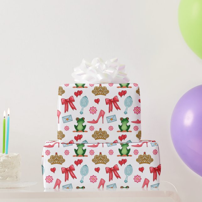 Papel De Presente Padrão de Princesa de Conto de Fadas (Presentes para festas)