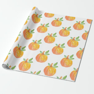 Papel De Presente Padrão de Pumpkin de Aquarela