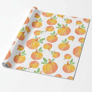 Papel De Presente Padrão de Pumpkin de Aquarela 3