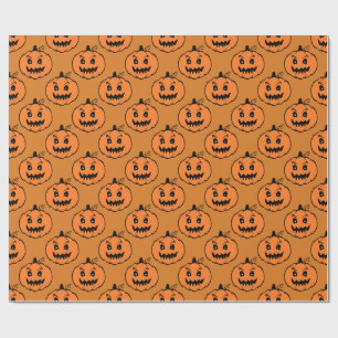 Papel De Presente Padrão de Pumpkin de Horror das Halloween