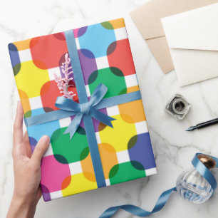 Papel De Presente Padrão de quadrados coloridos