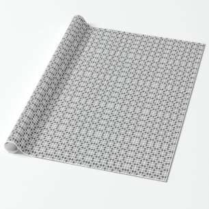 Papel De Presente Padrão de quadrados de cinzas