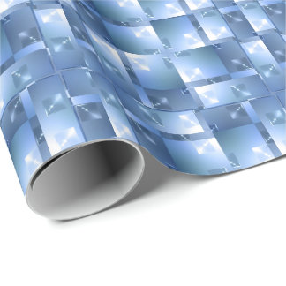 Papel De Presente Padrão de Quadrados Geométricos com Joias