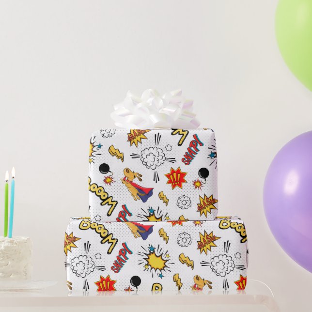 Papel De Presente Padrão de Quadrinhos  (Presentes para festas)