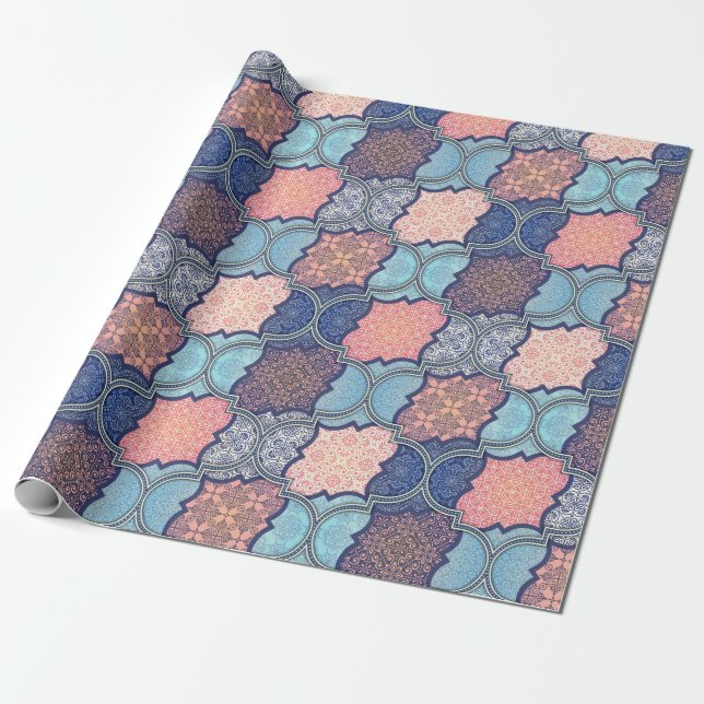 Papel De Presente Padrão de quatrefoil (Desenrolado)