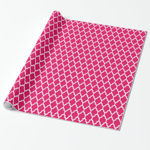 Papel De Presente Padrão de Quatrefoil Branco marroquino #4