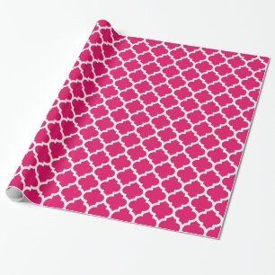Papel De Presente Padrão de Quatrefoil Branco marroquino #5