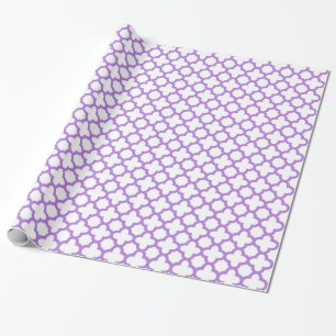 Papel De Presente Padrão de Quatrefoil de lavanda