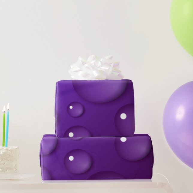 Papel De Presente Padrão de queda de água púrpura (Presentes para festas)