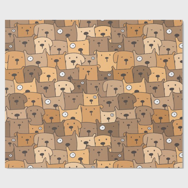 Papel De Presente Padrão de Rabiscos de Cachorro  (Aberto)
