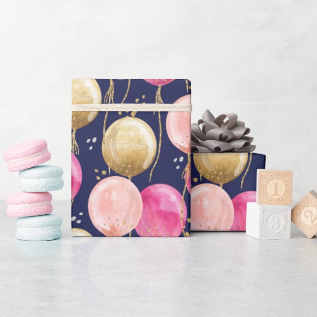 Papel De Presente Padrão de Rapariga de Aniversário (Chá de bebê)