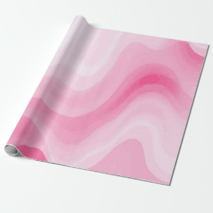 Papel De Presente Padrão de redemoinho de aquarela rosa e branco