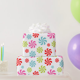 Papel De Presente Padrão de Redemoinho de Hortelã – Design Colorido 