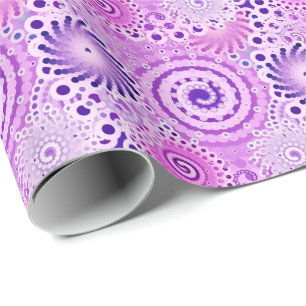 Papel De Presente padrão de redemoinho fractal, violeta, orquídea