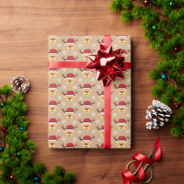 Papel De Presente Padrão de Reindeer de Natal