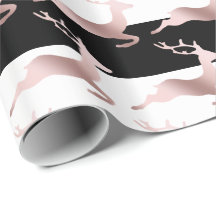 Padrão de renas de Natal Dourada da Rosa elegante