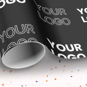 Papel De Presente Padrão de repetição de quaisquer dois logotipos ou