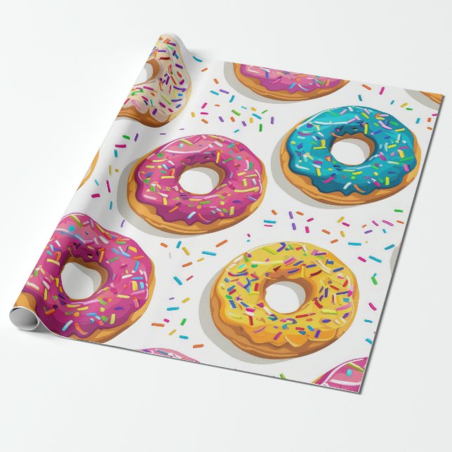 Papel De Presente Padrão de Rosquinha Girly (Desenrolado)