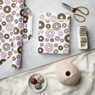 Papel De Presente Padrão De Rosquinhas, Rosquinhas Rosa, Rosquinhas