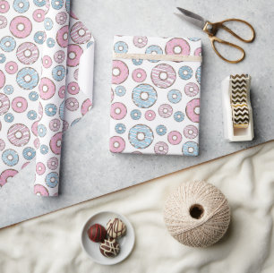 Papel De Presente Padrão De Rosquinhas, Rosquinhas Rosa, Rosquinhas 