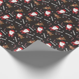 Papel De Presente Padrão de Rudolph Reindeer, Papai Noel Legal