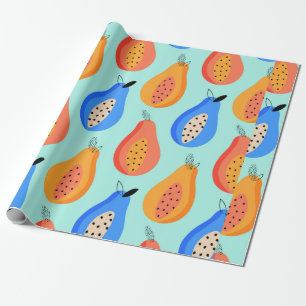 Papel De Presente padrão de safra. Fruta de verão de citros. illus