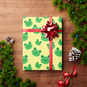 Papel De Presente Padrão de Sapo Cute