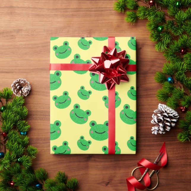 Papel De Presente Padrão de Sapo Cute (Presente de Natal)